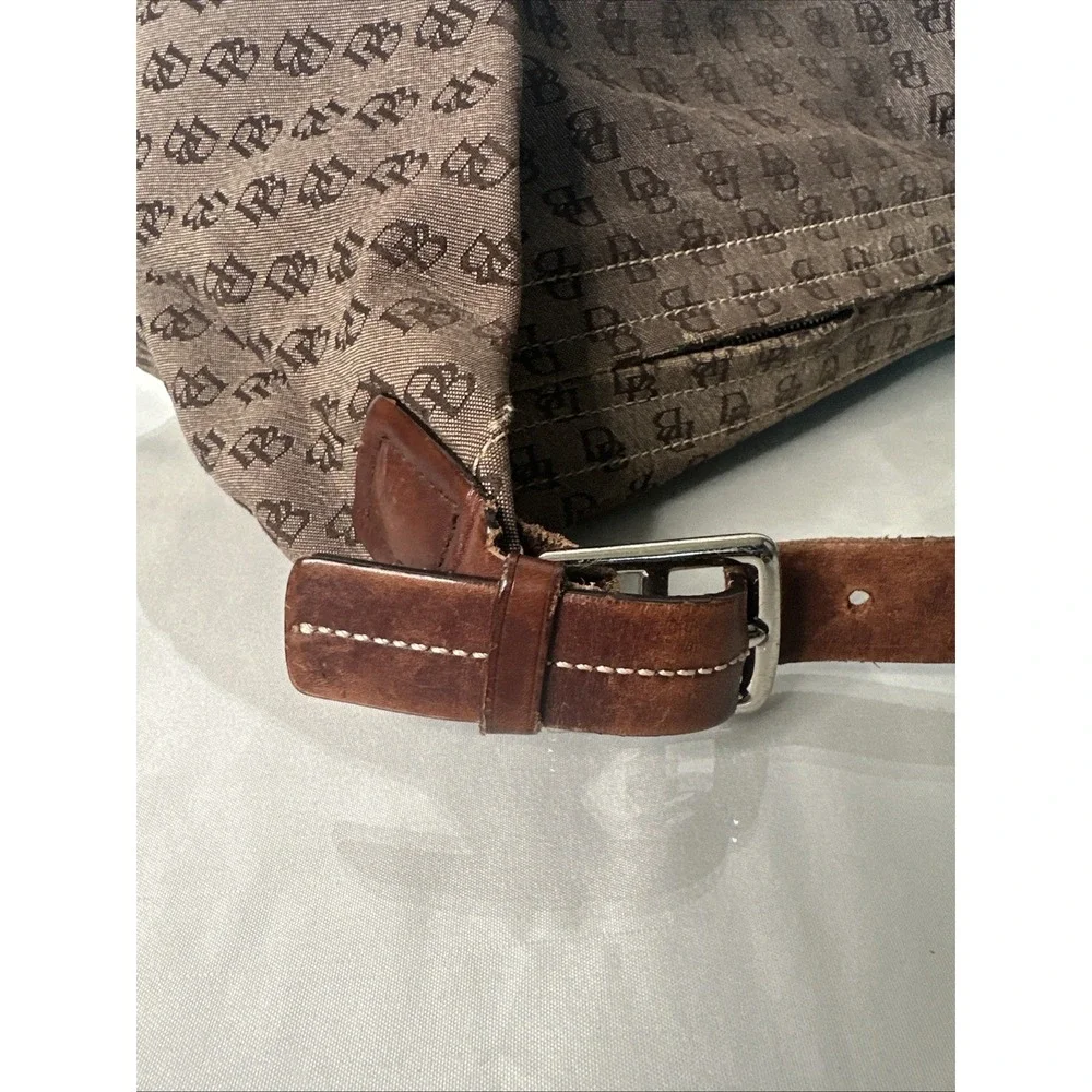 DOONEY & BOURKE Signature Monogram Hobo Canvas Bag Brown - 10